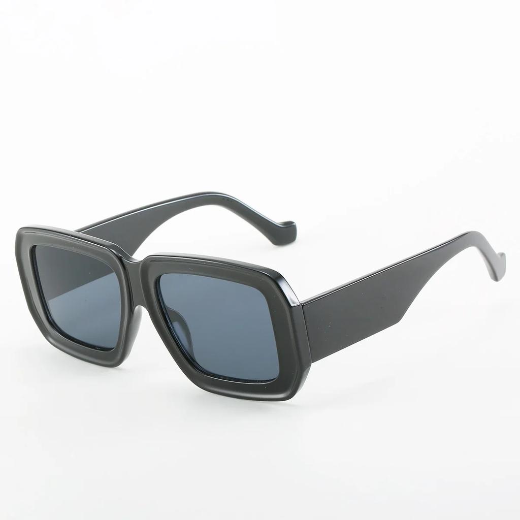 Vintage Męskie Damskie Duże Okulary Przeciwsłoneczne Męskie Kwadratowe Odcienie Markowy Projektant Unisex Okulary Przeciwsłoneczne Czarne Soczewki Męskie Damskie Okulary Przeciwsłoneczne Uv400
