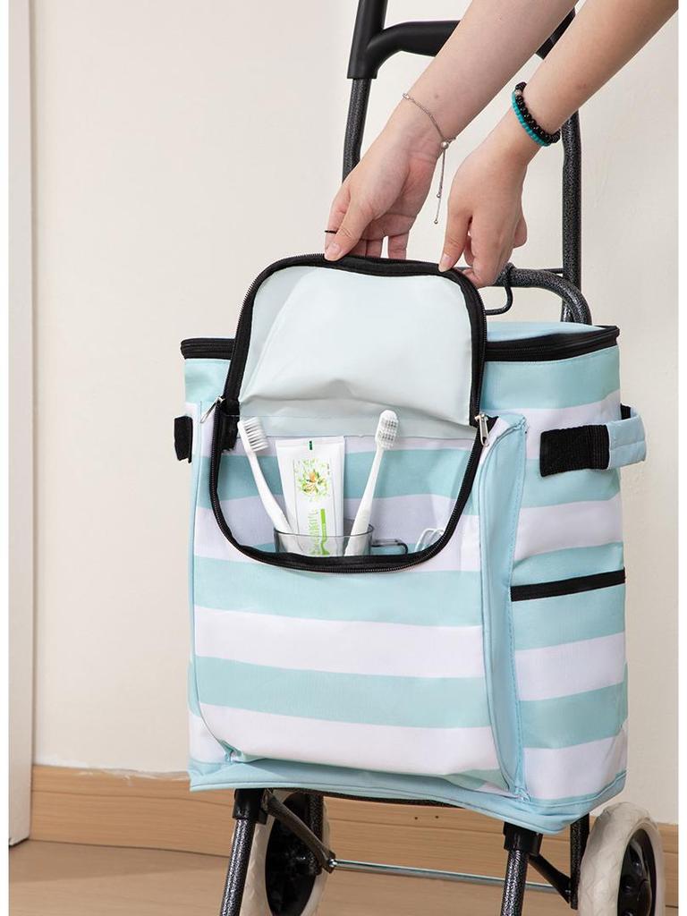 Lekki Składany Wózek na Zakupy z Wkładem Chłodzącym do Użytku na Zewnątrz i w Supermarkecie