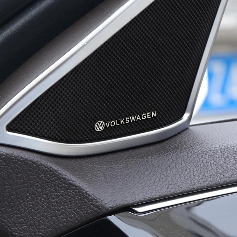 Für VOLKSWAGEN VW Auto Audio Dekorieren 3D Aluminium Emblem Abzeichen Aufkleber Dekal Zubehör Für Volkswagen VW R GTI Golf Käfer Polo