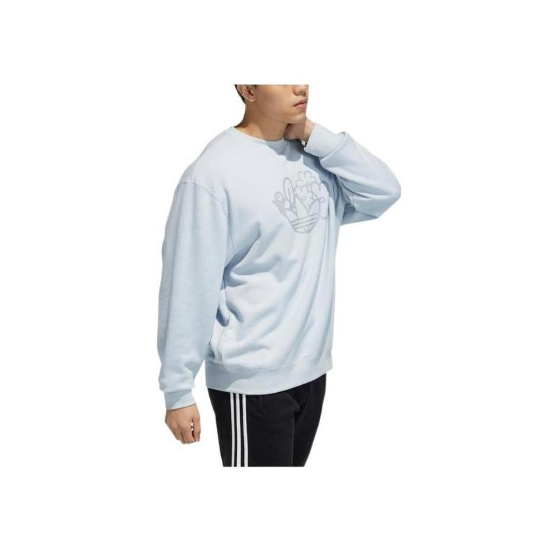 adidas Moletom Masculino com Gola Redonda e Mangas Longas com Estampa de Logo Co-Branded Originals X Melting Sadness Azul HB6866