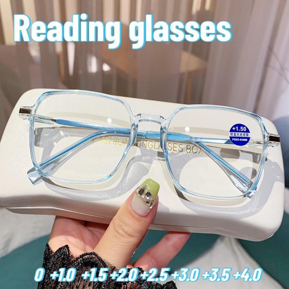 Anti Blue Light Farsighted Eyeglasses 0 to +400 for Women Men Reading Glasses UV Protection