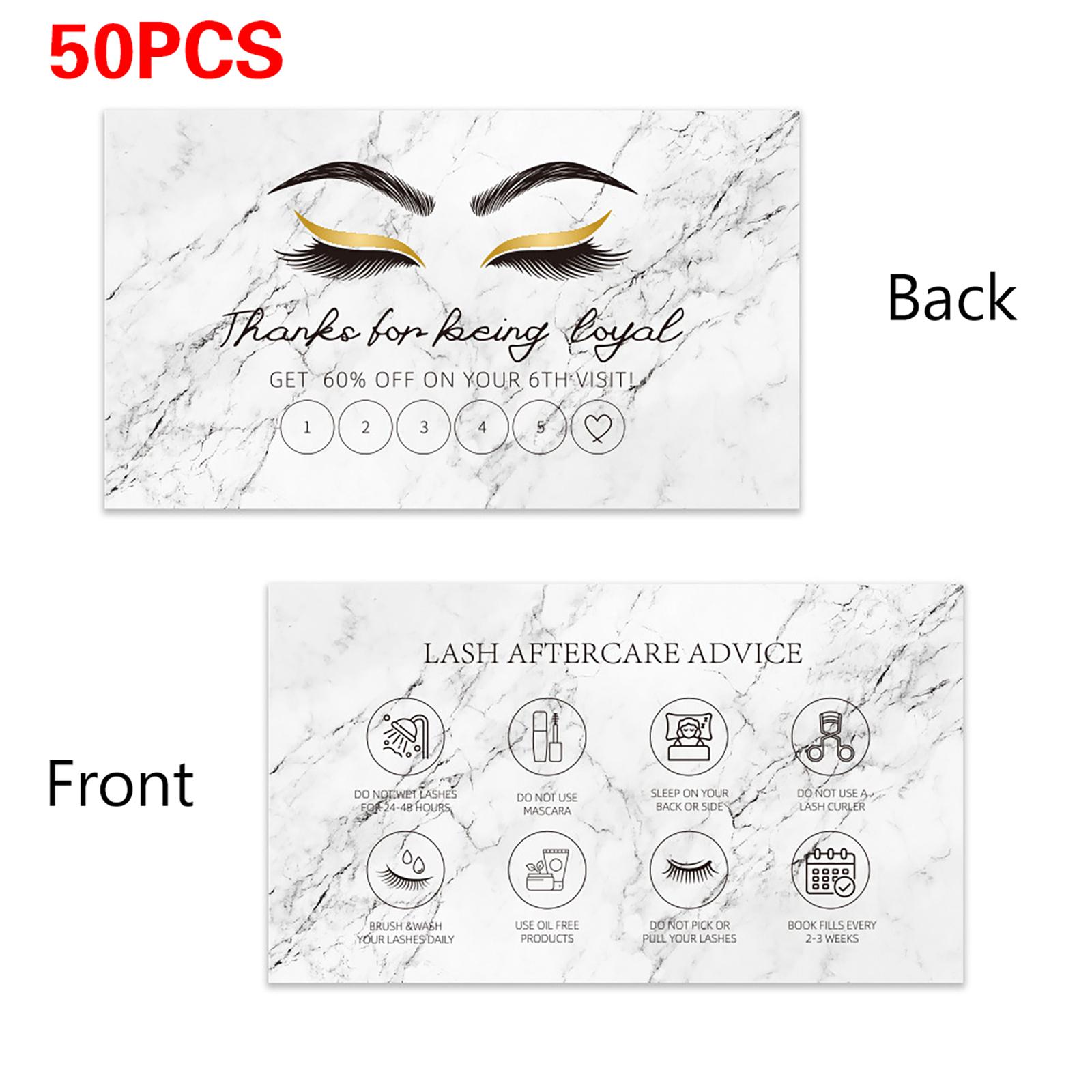 

50 шт. Карты для наращивания ресниц Карты для ухода за ресницами Маленькая визитная карточка для ресниц Карта лояльности Поставщик фабрики