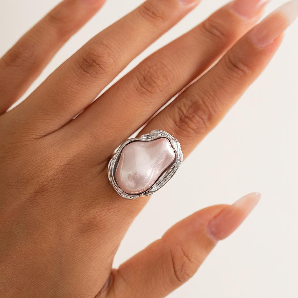 DIEZI Irregular Baroque Imitation Pearl Rings Women Fashion Beach style Multicolor Gold Color Geometric Knuckle Joint Ring
