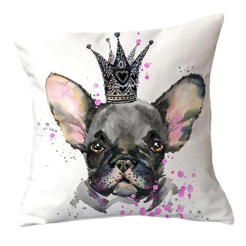 

Расписная собака Креативная плюшевая подушка Наволочка Офисная подушка для поясницы Домашний текстиль 45 * 45 without core