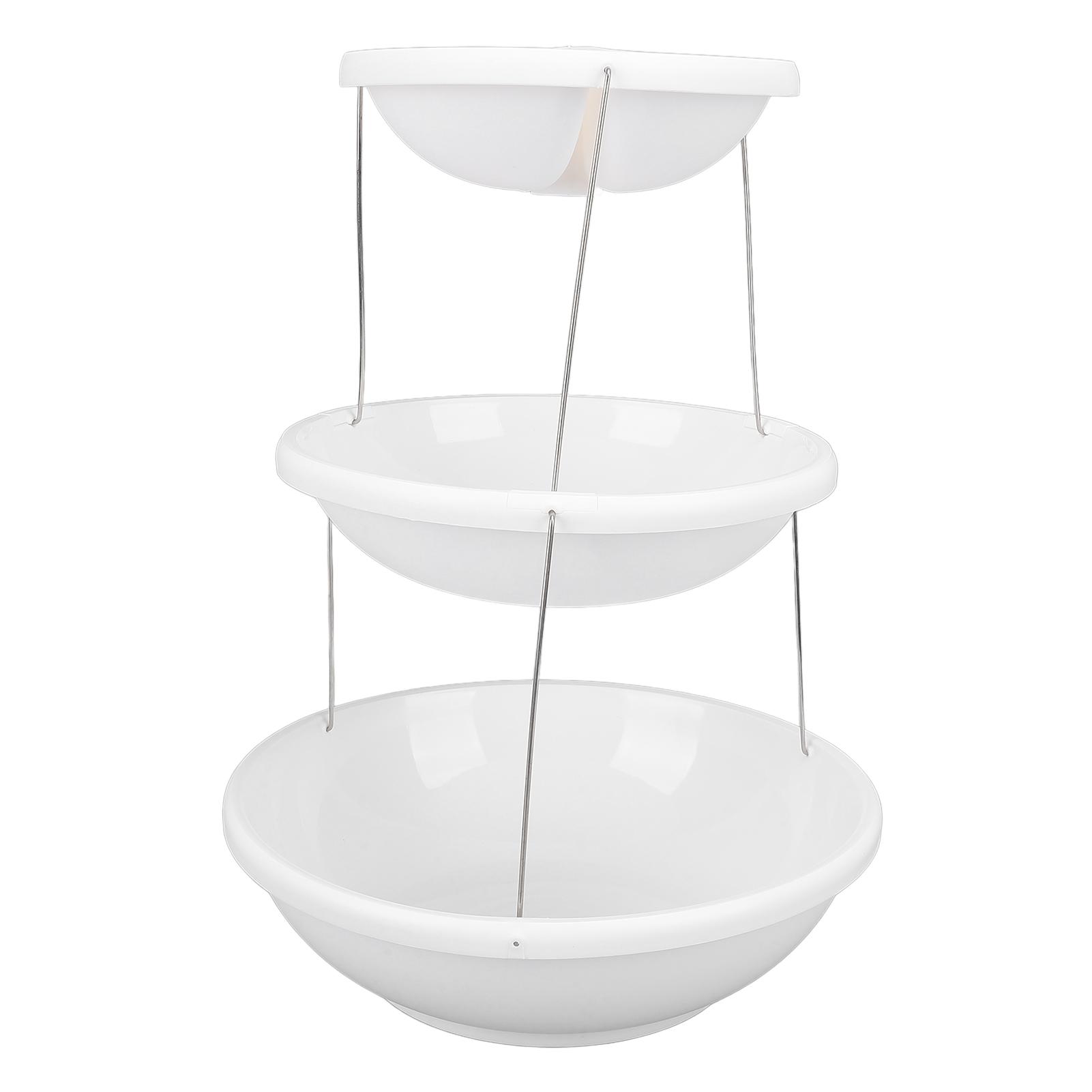 

Подставка для десертов Белый пластик Нержавеющая сталь Многофункциональная Складная 3-ярусная Башня для подачи десертов Round