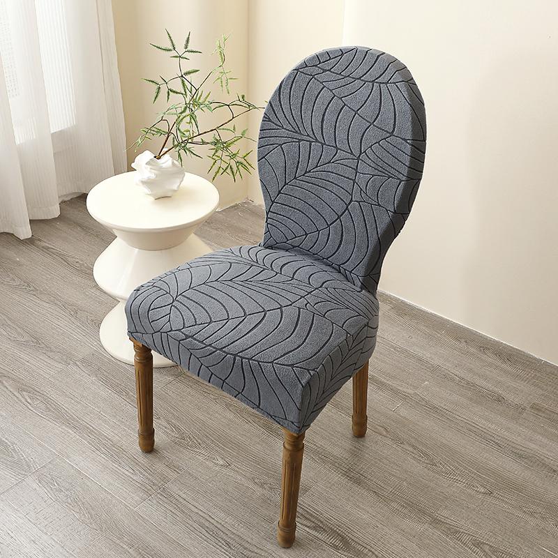 1/2pcs Jacquard Elastic Chair Cover French Style Round Back Dining Chair Slipcover Furniture Protector for Kitchen Home Wedding