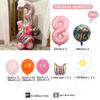 38PCS Ocean Adventures Moana Balloon Column Set 32inch Pink Number Daisy Foil Globos 1-9st Girl Birthday Party Home Decorations