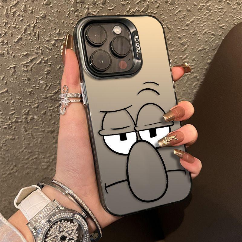 The New Octopus Brother Expression Is Suitable for iPhone16promax Hard Case 13pro Niche 14 Anti-drop Mobile Phone Case.