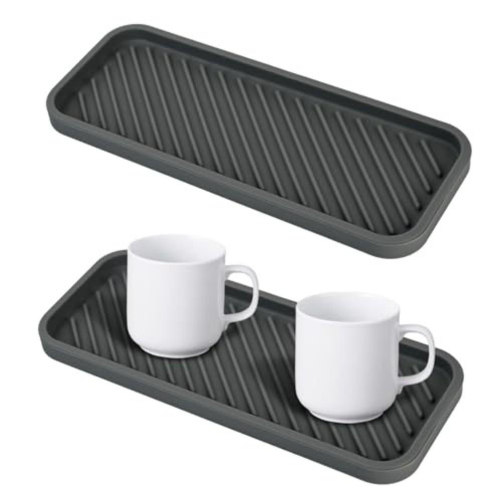 Silicone Draining Mat Non-Slip Sink Organizer Tray Durable Storage Tray  Bathroom Vanity