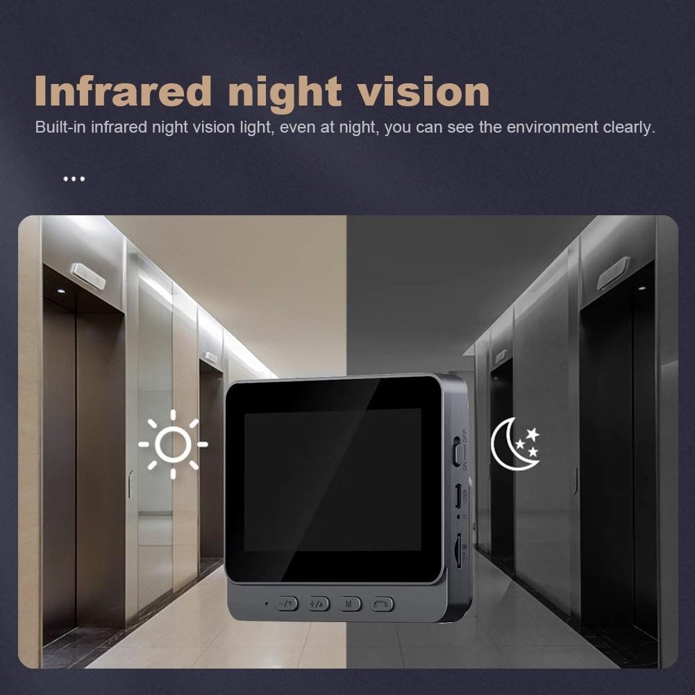 4.3 Inches IPS Screen Wireless Doorbell Household Intercom Video Camera Night Version Two-Way Speaking Video Door Ring