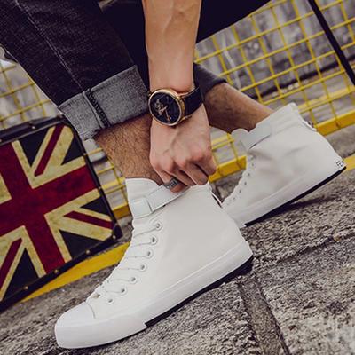 Men Shoes High Top Canvas Shoes Outdoor Breathable Walking Shoes Lightweight Sneakers Non-slip Flat Casual Shoe Tenis