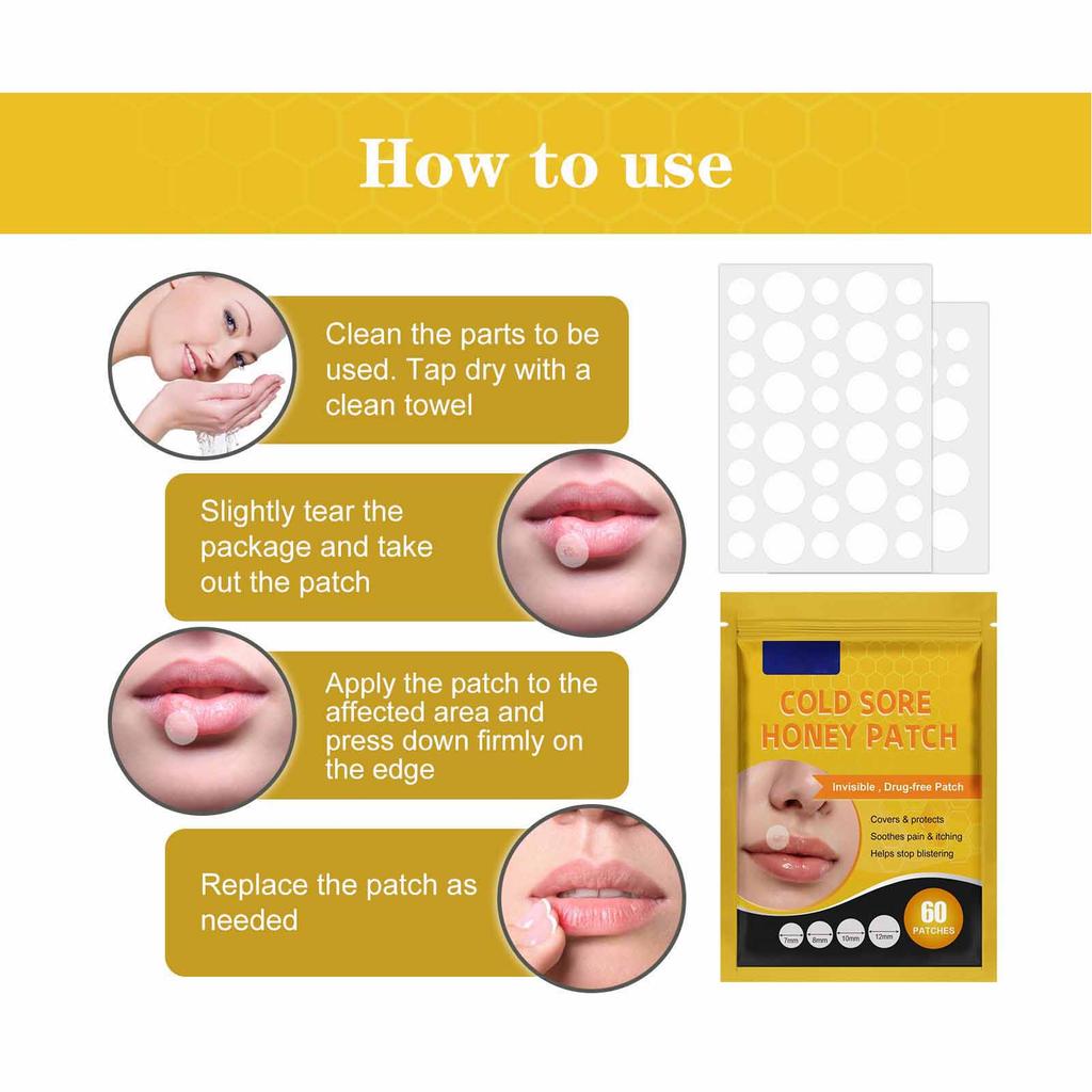 180pcs Mouth Blister Patch Cold Sore Lip Blister Patch Cold Sore Healing Hydrocolloid Lip Care Stickers