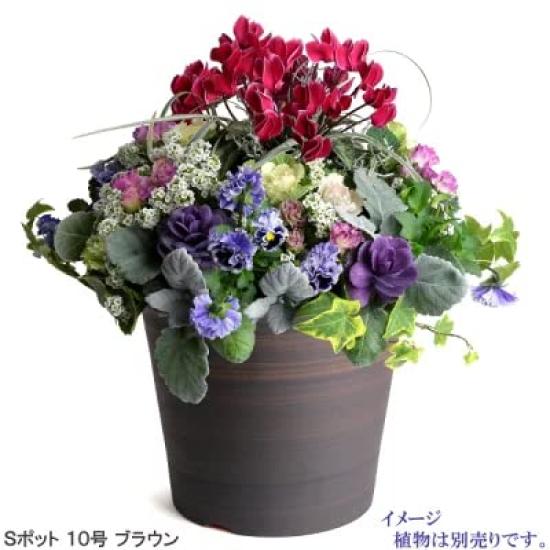 KANEYOSHI Ceramic Flower Size Made In Japan with Reliable Domestic Quality Mikawa-yaki Pot, S-Pot, Brown, 10,
