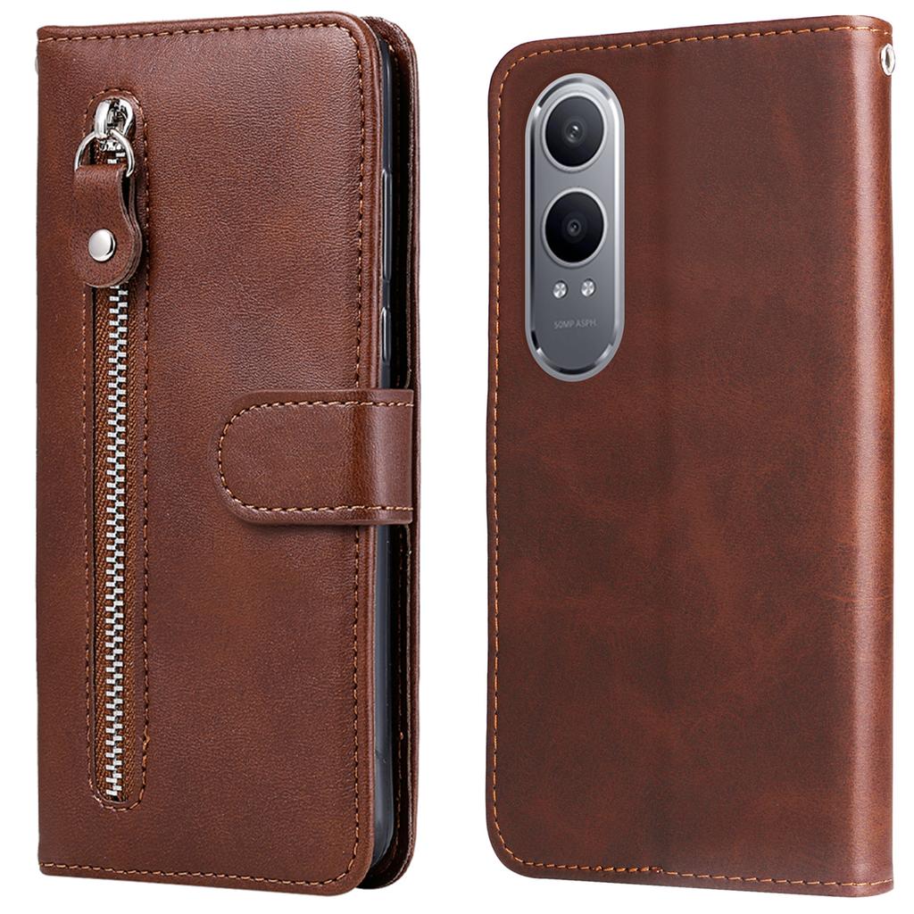 For OnePlus Nord CE4 Lite 5G/Oppo K12x 5G (China) (China) Case Zipper Pocket PU Leather Phone Cover