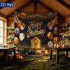 Party Backdrop Birthday White Silver Photo Booth Background Front Door Decor