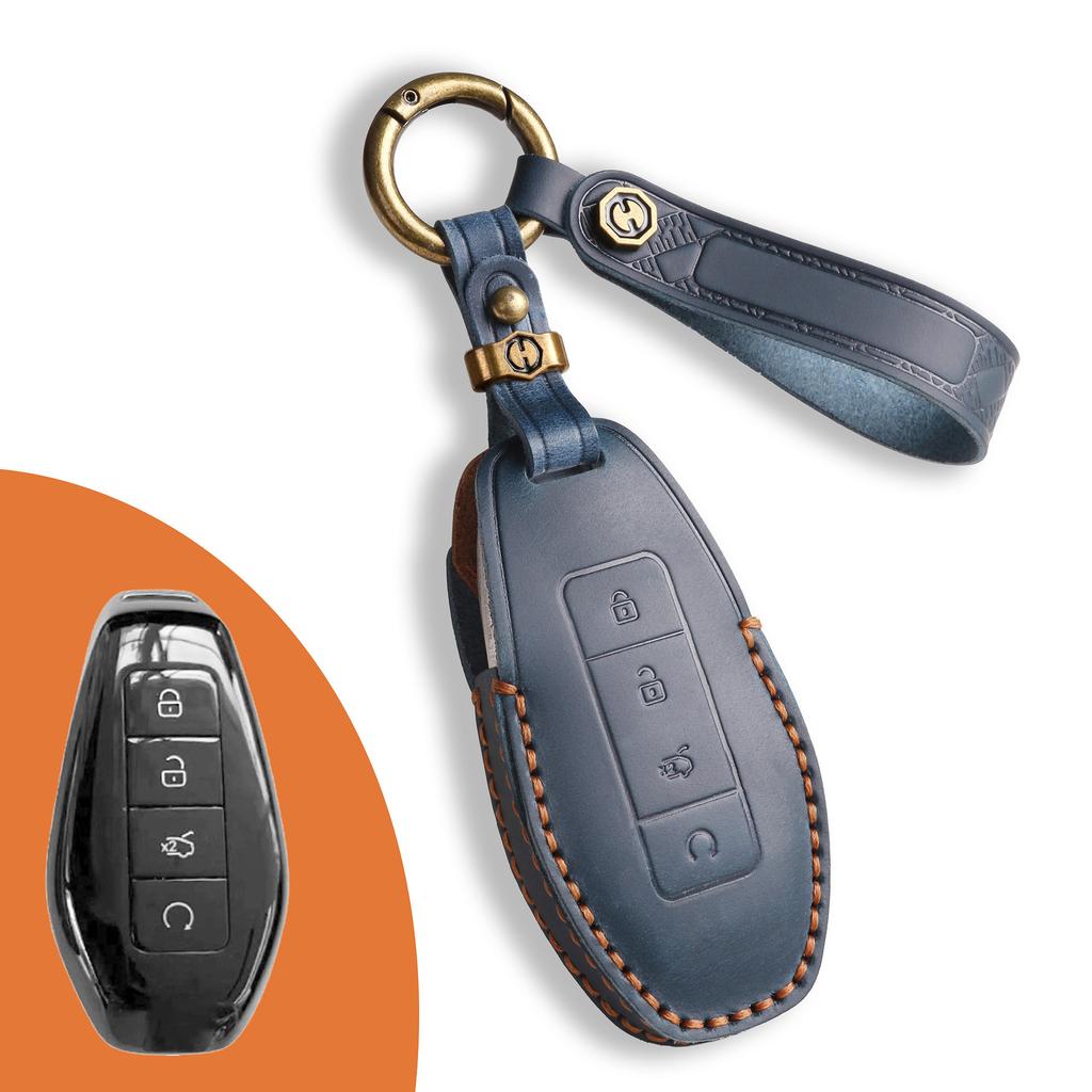 Suitable for Tengze key cover D9 Z9G leather shell car T Z9 interior accessories simple chain key protection