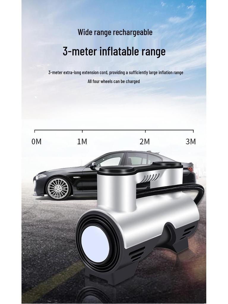 Portable 12V High-Power Electric Tire Inflator for Cars and Sedans