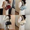 Solid Color Pocket Boston Tote Bag Korean Style Underarm Bag Mini PU Bowling Bag  Girls
