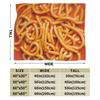 Delicious Food Spaghetti Pasta Noodles Blankets Fleece Printed Red Tomato Sauce Portable Soft Throw Blankets for Couch