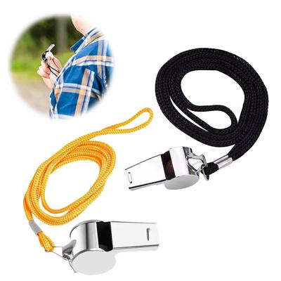 Metal Whistle with Rope Professional Soccer Referee Extra Loud Whistle for Football Basketball Sports Training Outdoor Survival