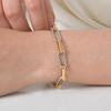 Minimalist Chain Bracelet Stackable Gold Silver Mixed Color Stainless Steel Jewelry Paperclip Dainty Bracelet For Women Mom Gift