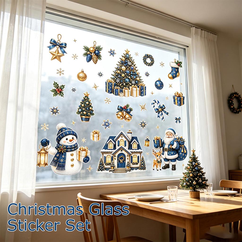Christmas Window Clings Stickers Set for Holiday Home Decor