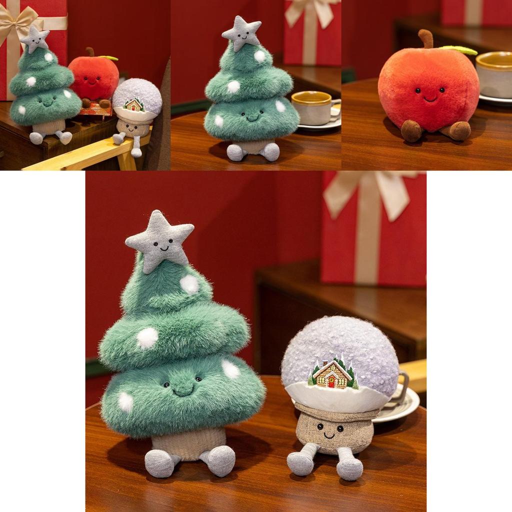 Christmas Tree Apple Snowball Plush Doll Christmas Decoration Children Toy For Holiday Home Decor