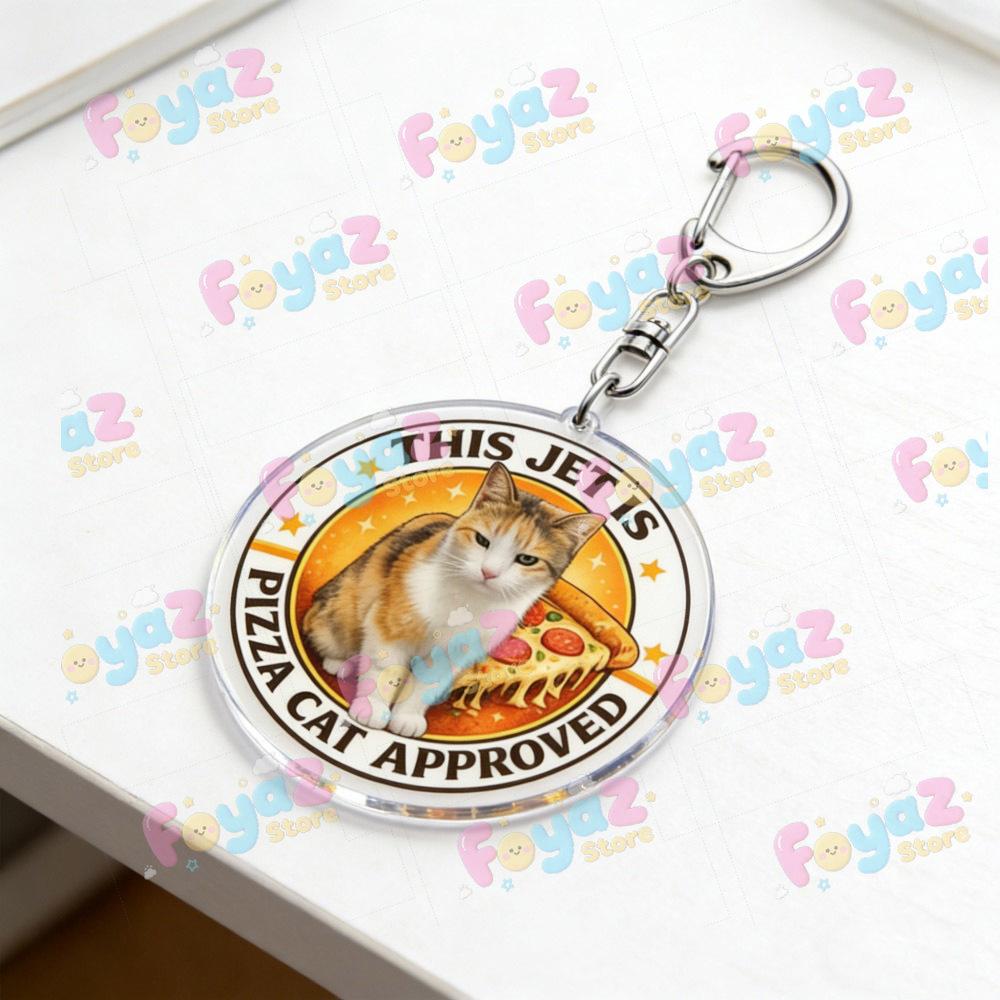 

Pizza Cat Aviation Keychain Accessories Bag Charms Girls Keyrings Acrylic Keychain