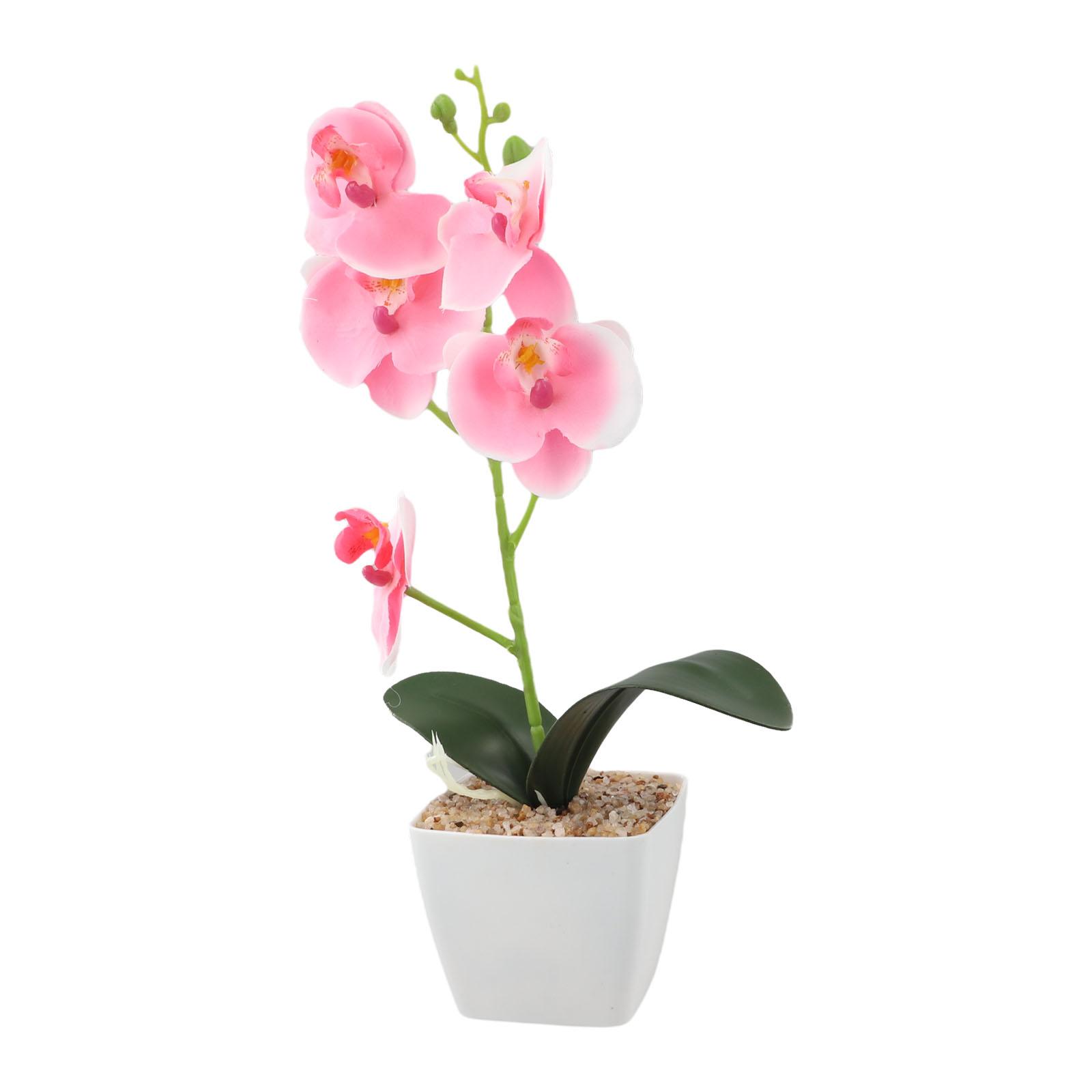 

Beautiful 5head Phalaenopsis Artificial Plant Simulated Potted Display розовый
