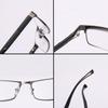 Classic Men'S Reading Glasses Metal Frame Spring Hinge 145 ° Opening And Closing Blue Light Blocking Business Glasses