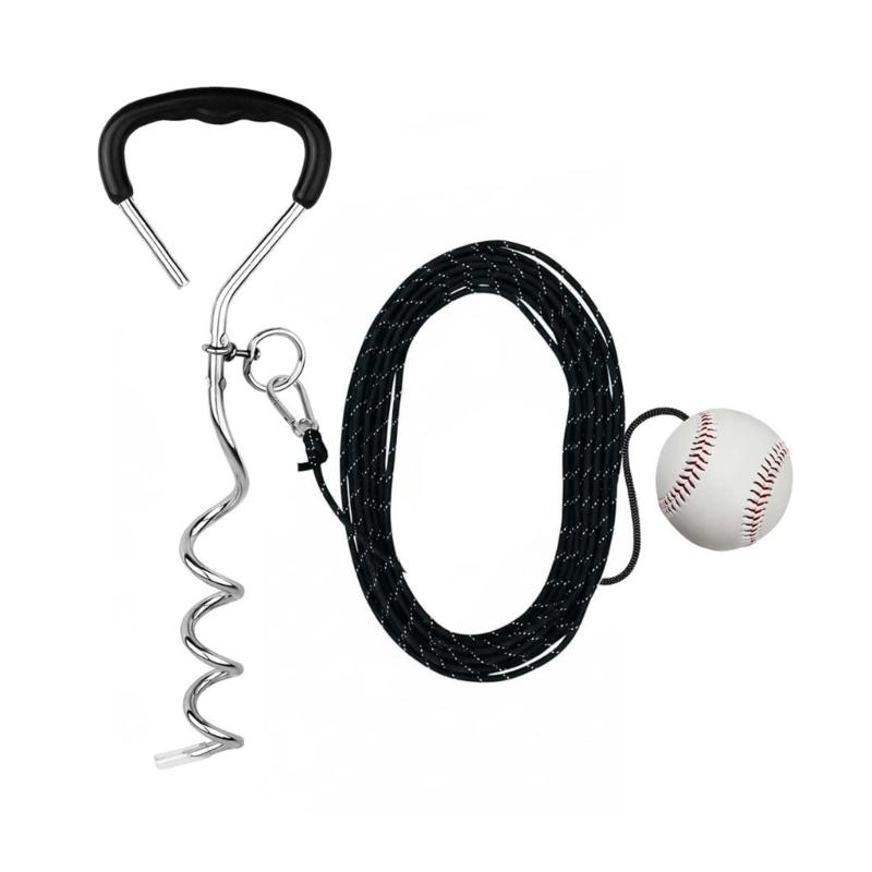 Alloy Steel Baseball Swings Trainer With 50 Feet Retractable Rope And Ball For Backyard Practice And Skill Improvement