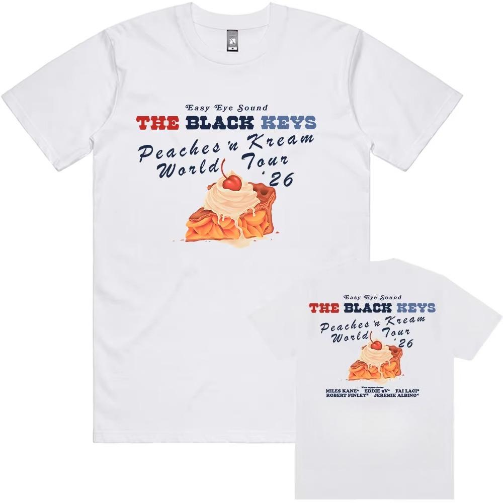 

PEACHES N KREAM WORLD TOUR 2026 Tshirt THE BLACK KEYS Band Fashion Tshirts Summer pure Cotton Hip Hop Short Sleeve Tees Unisex S