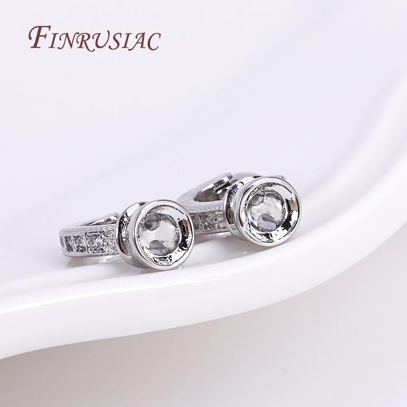 Rhodium Plated Closure Fasteners Lock Clasps For Necklace Supplies,Inlaid Zircon Connector Clasps DIY Pearls Jewelry Fittings