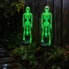 Akcesoria na imprezę Halloweenową na ścieżki 2 szt. Solarna Lampa-Palik Szkielet, Świecąca Realistyczna Figurka, Wodoodporne Oświetlone Akcenty Ogrodowe Lampa na Trawnik Zewnętrzna