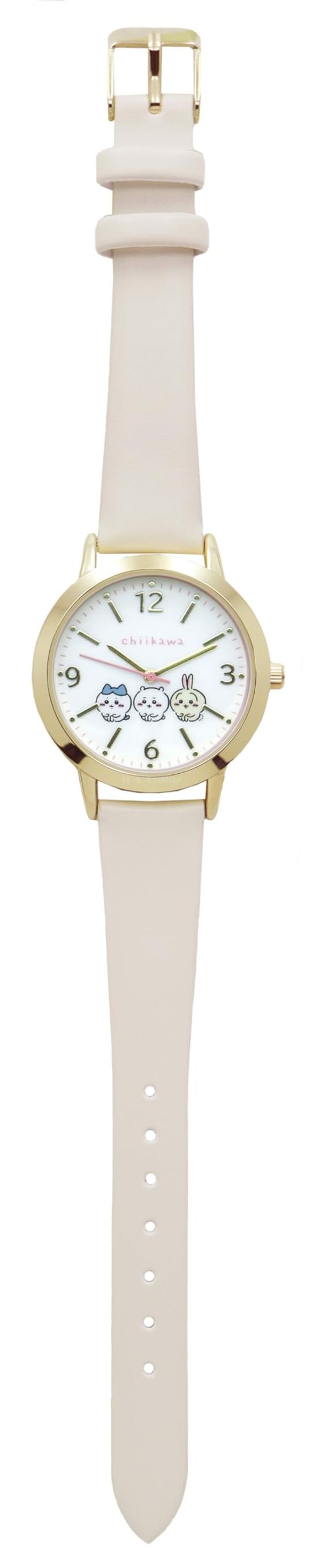 

[Fieldwork] Women s Watch Chikawa Analog Leather Strap Leather Watch Set White CKW002-4 Pink