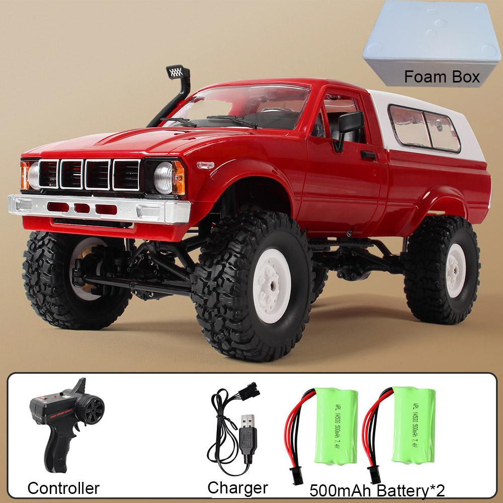 AAYG1 WPL C24 1/16 4WD RC car 2.4G Full Proportional LED Lights Off-Road Pickup Truck RTR Electric RC Toy Gift for Boys Kids Adults