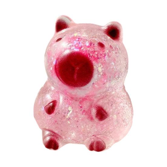 Glitter Capybara Sugar Stress Ball Anxiety Relief Clear Capybara Squeeze Toy Stretchy Slow Rising Relaxing Animal Pinch Fidget Toy
