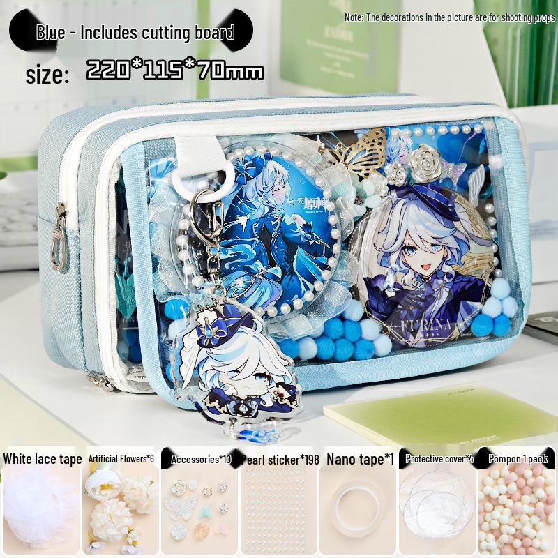 Large-Capacity Transparent Pencil Case for Girls - Souvenir Set