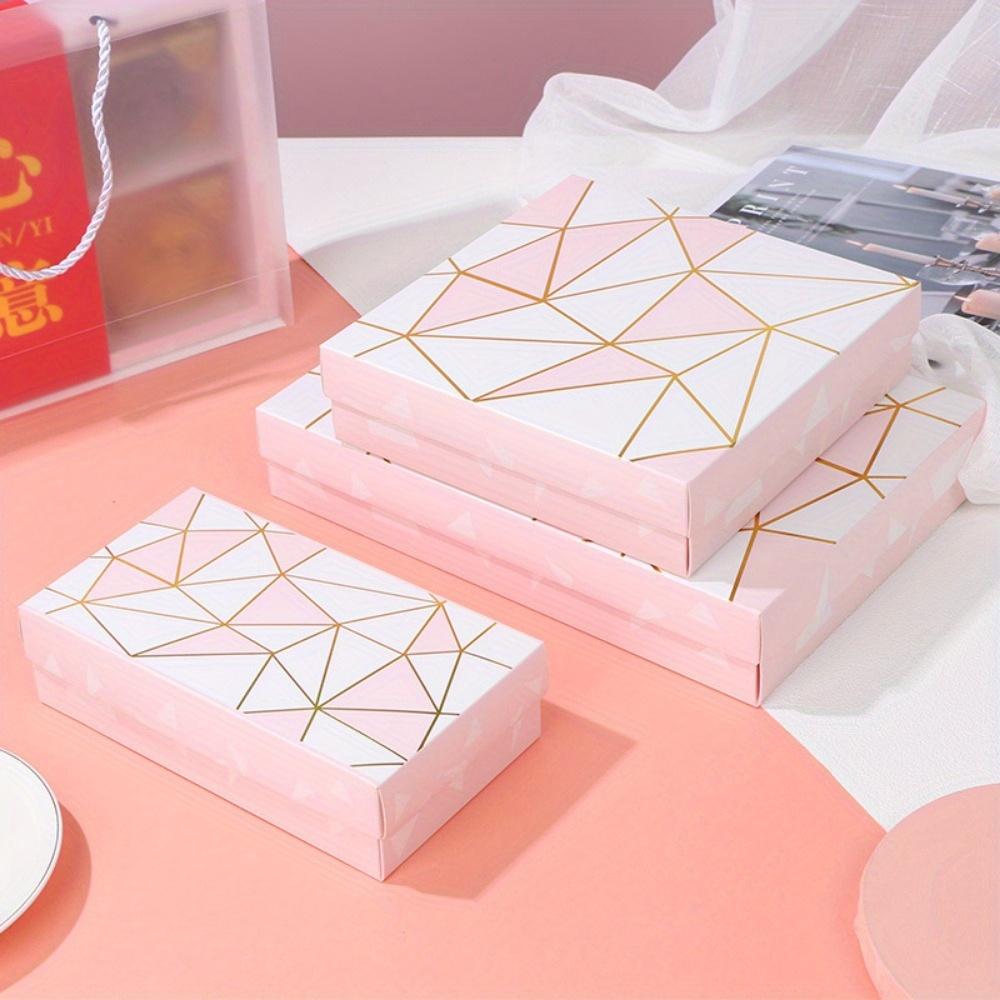 5pcs Pink Gift Box with Lids Paper Rectangle Treat Containers Gift Wrap Boxes for Weddings Birthdays Parties Festivals Treat Boxes for Soap