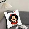 Cute MMafaldas Cartoon Cushion Cover Pillowcase Ultra Soft Skin Friendly Fabric Cloud Like Comfort Concealed Zipper