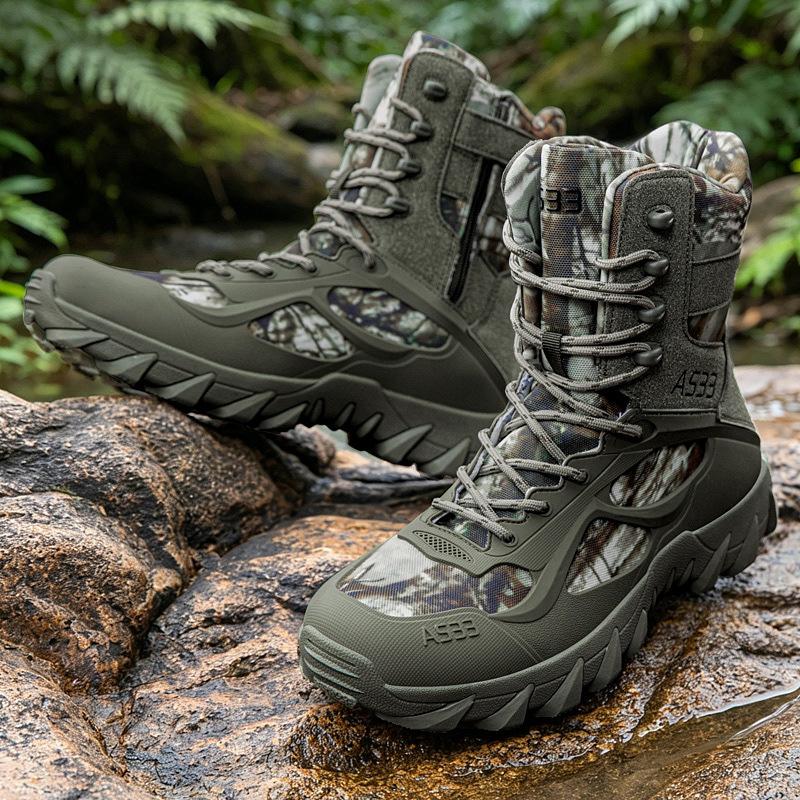 Large Size Men's High-top Outdoor Non-slip and Wear-resistant Hiking Training Tactical Boots Desert Boots Wholesale