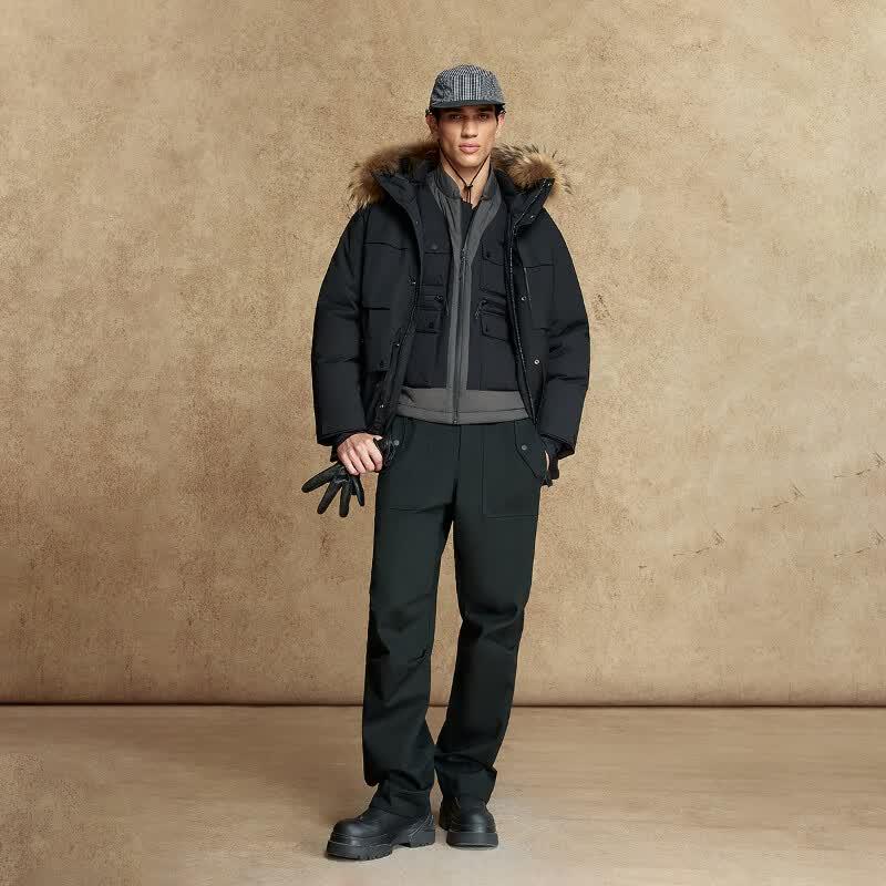 Мужская стеганая куртка с капюшоном JACK&JONES, свободный крой, с вышивкой M