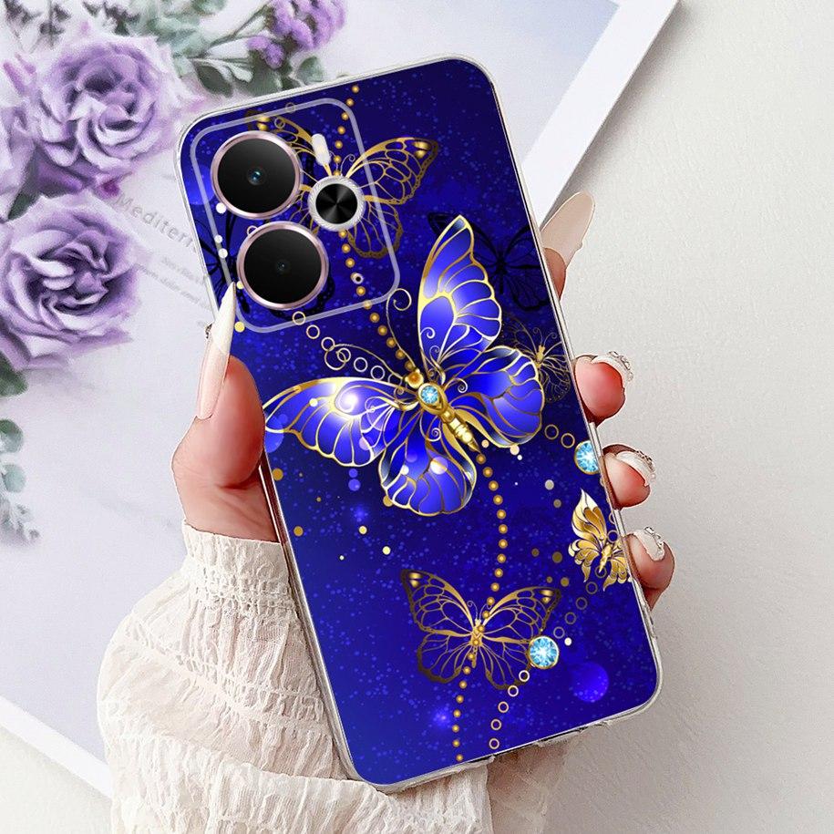 For Realme 14 5G Case Realme 14T Cover RMX5078 RMX5075 Shockproof Silicone Soft TPU Flower Bumper For Realme14 14 T Phone Shells
