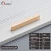 Contemporary and Contracted T Long Handle Clothes Cabinet Drawer Cabinet Golden Black Zinc Alloy Strip Door Handle Round Head