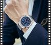 Hodinky na quartz s supwatch nerezovým páskem 3ATM jednoduché ležérní studijní analogové populární značkové dárek Pánské náramkové hodinky, muži, funkce, datum,