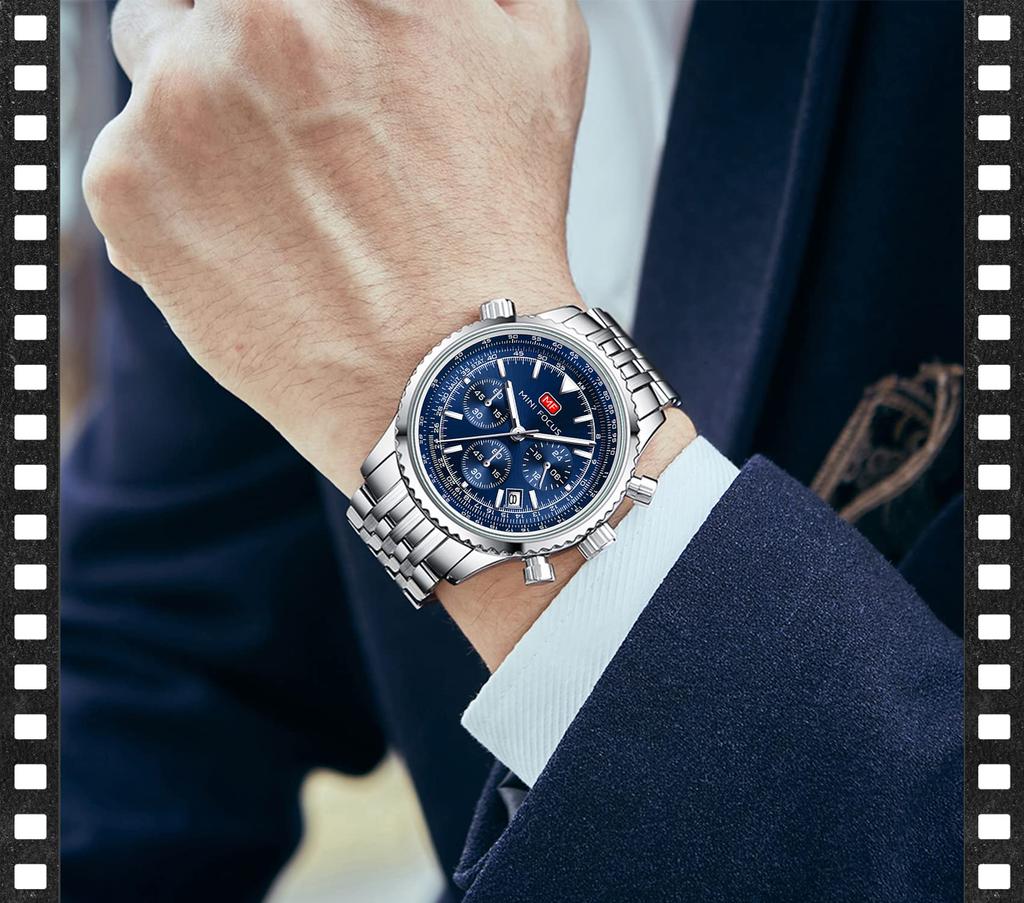 Hodinky na quartz s supwatch nerezovým páskem 3ATM jednoduché ležérní studijní analogové populární značkové dárek Pánské náramkové hodinky, muži, funkce, datum,