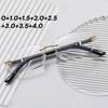Fashionable Rimless Photochromic Presbyopia Glasses Outdoor Driving Protective Glasses Men Women High-Definition Reading Glasses