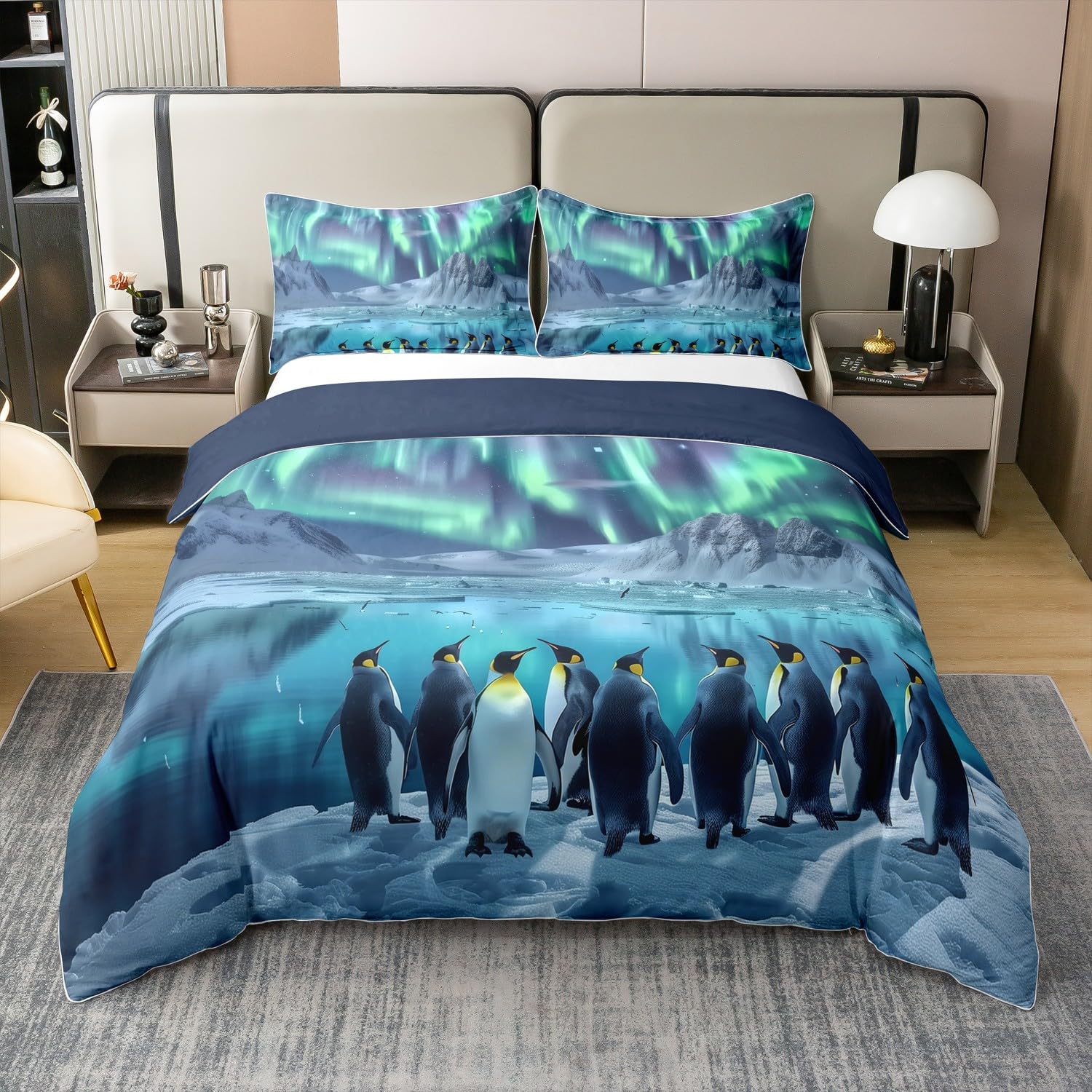 

Aurora Duvet Cover Set For Teens Adults Queen Size Lightweight Down Quilt Covers Room Decor 2 Pillowcases 1 Duvet Cover No Quilt EU Single(135x200cm)