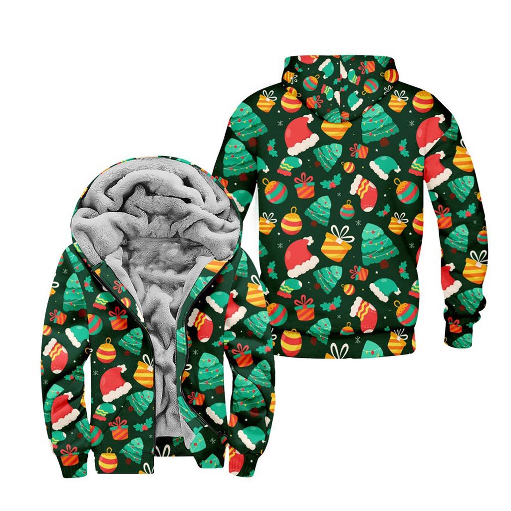 Pánský personalizovaný ležérní svetr s dlouhým rukávem na zip, hustý bavlněný oblek zimní