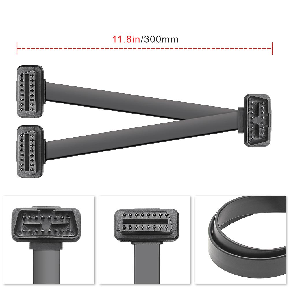 Quality OBD2 16PIN Car Splitter Extension Cable Male To Dual Female Y Cable OBD 2 for ELM327 Auto Diagnostic Connector Cable